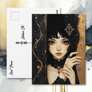 Gothic Anime Meisje   Contact houden Briefkaart