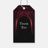 Gothic Arch Elegant Wedding Dark Black Red Cadeaulabel (Voorkant)