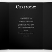 Gothic Arch Elegant Wedding Dark Black Red Drieluik Programma (Binnenkant midden)