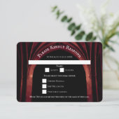 Gothic Arch Elegant Wedding Dark Black Red Kaart (Staand voorkant)