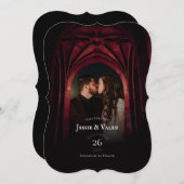 Gothic Arch Elegant Wedding Dark Save the Date Kaart (Voorkant / Achterkant)
