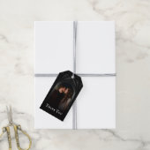Gothic Arch Elegant Wedding Donker Zwart-wit Cadeaulabel (Met Touw)