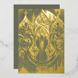 Gothic Arch Gold Foil Holiday Kaart