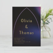 Gothic Arch Moody Modern Minimalist Script Wedding Kaart (Staand voorkant)
