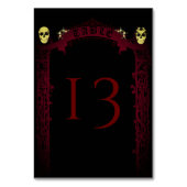 Gothic Arch Trellis en Skulls Wedding Kaart (Achterkant)