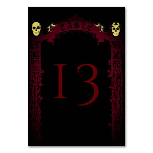 Gothic Arch Trellis en Skulls Wedding Kaart (Voorkant)