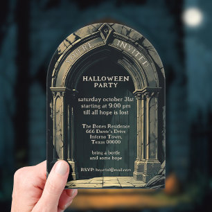 Gothic Archway Halloween Party Acryl Uitnodigingen