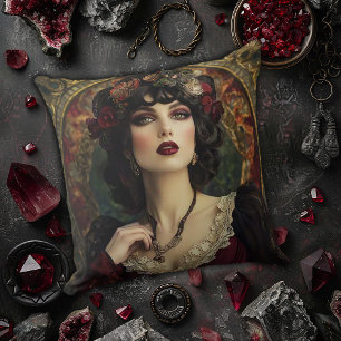 Gothic Art Nouveau Vrouw Kussen