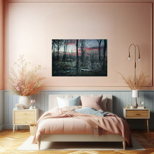 Gothic Art sombere moerasbos Poster