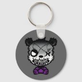 Gothic Asexual Pride Flag gekleurd Beer Sleutelhanger (Achterkant)