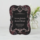 Gothic Aurelian Nightfall Wedding Invitation (Debout devant)