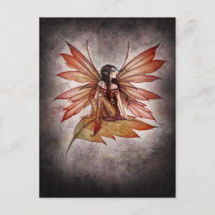 Gothic Autumn Fairy Art Briefkaart van Molly Harri