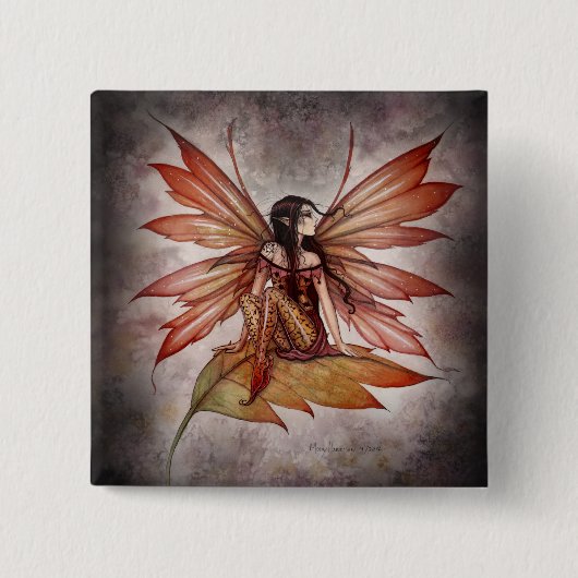 Gothic Autumn Fairy Button beroemd gemaakt door Mo (Voorkant)