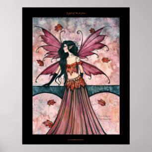 Gothic Autumn Herfst Fairy Art Poster Print