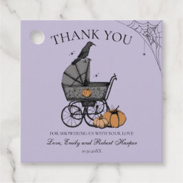 Gothic Baby Carriage Baby shower Bedankt Bedankjes Labels