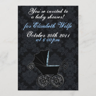 "Gothic Baby Carriage- Boy" Invitation Kaart