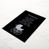 Gothic Baby Carriage Folie Uitnodiging (Gedraaid)