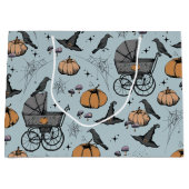 Gothic Baby Carriage Halloween Blue Groot Cadeauzakje (Voorkant)