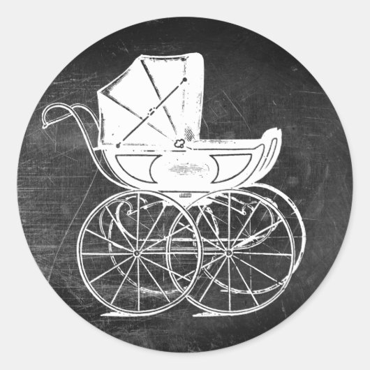 Gothic Baby Carriage Ronde Sticker (Voorkant)