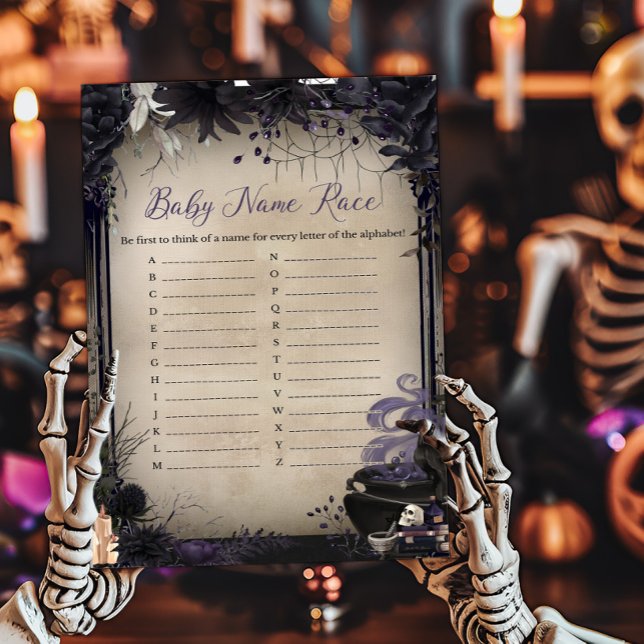 Gothic Baby is het brouwen van Baby naam race spel (A Baby is Brewing Baby Shower Baby Name Race Game)