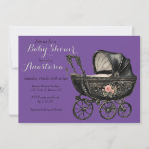Gothic Baby kinderwagen meisje Baby shower Kaart