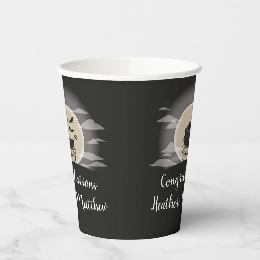 Gothic Baby shower Halloween Carriage Papieren Bekers (Links)