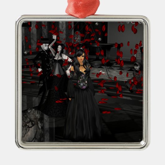 Gothic Ball Room Square Ornament (Voorkant)