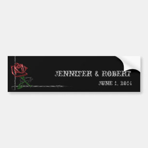 Gothic Barbed Wire and Roos Elegant Wine Label Bumpersticker
