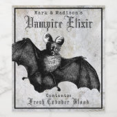 Gothic Bat Halloween Vampire Elixir Wijn Etiket (Enkel label)