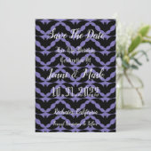 Gothic Bat Halloween Wedding Save The Date (Staand voorkant)