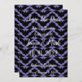 Gothic Bat Halloween Wedding Save The Date (Voorkant / Achterkant)
