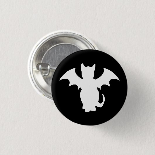 GOTHIC BAT KAT PIN RONDE BUTTON 3,2 CM (Voorkant /achterkant)