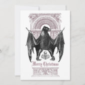 Gothic Bat Merry kerstvakanay Kaart (Voorkant)
