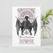 Gothic Bat Merry kerstvakanay Kaart (Staand voorkant)