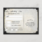 Gothic Bats Grey Halloween RSVP Menu Briefkaart (Achterkant)