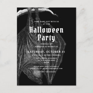 Gothic Bats Halloween Party Invitation Briefkaart