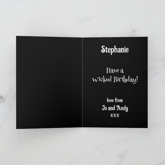 Gothic Bats Happy Birthday Kaart (Binnen)