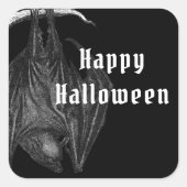 Gothic Bats Happy Halloween Vierkante Sticker (Voorkant)