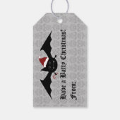 Gothic batty kerstbat cadeaulabel (Achterkant)