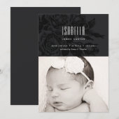 Gothic Beauty  Roos Birth Announement Aankondiging (Voorkant / Achterkant)