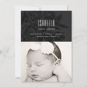 Gothic Beauty  Roos Birth Announement Aankondiging