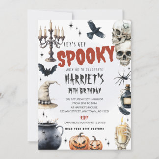 Gothic Betoverde Halloween Verjaardagsfeest Uitnod Kaart