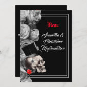 Gothic, biker, of rock zwart bruiloft menu (Voorkant / Achterkant)