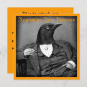 Gothic Bird-Man Halloween Invitation Kaart (Voorkant / Achterkant)