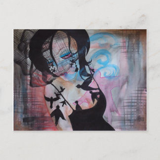 Gothic Birds Birdcage Veil Surreal Art Briefkaart