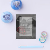 Gothic Black and Red Roses Gothic Wedding Invite Flyer (Enkel)