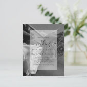 Gothic Black and White Roses Gothic Wedding Invite (Staand voorkant)