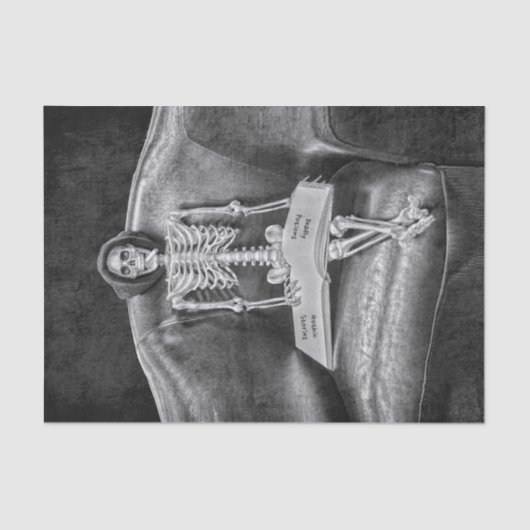 Gothic  Black and White Skeleton Tissuepapier (Voorkant)