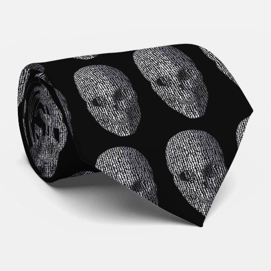 Gothic Black and White Skull Stropdas (Opgerold)
