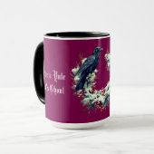 Gothic Black Bird Kerstkrans Mok (Voorkant links)